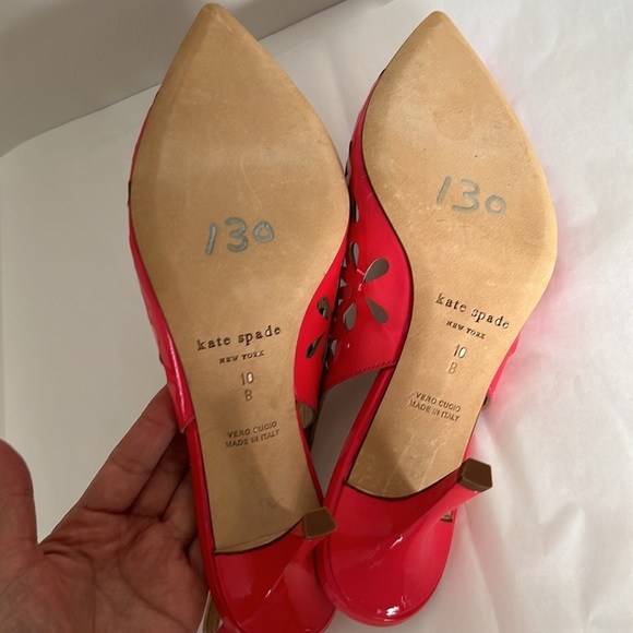 Kate Spade Jacey Powder Patent Leather Pink Slingback Heels - Picture 9 of 13